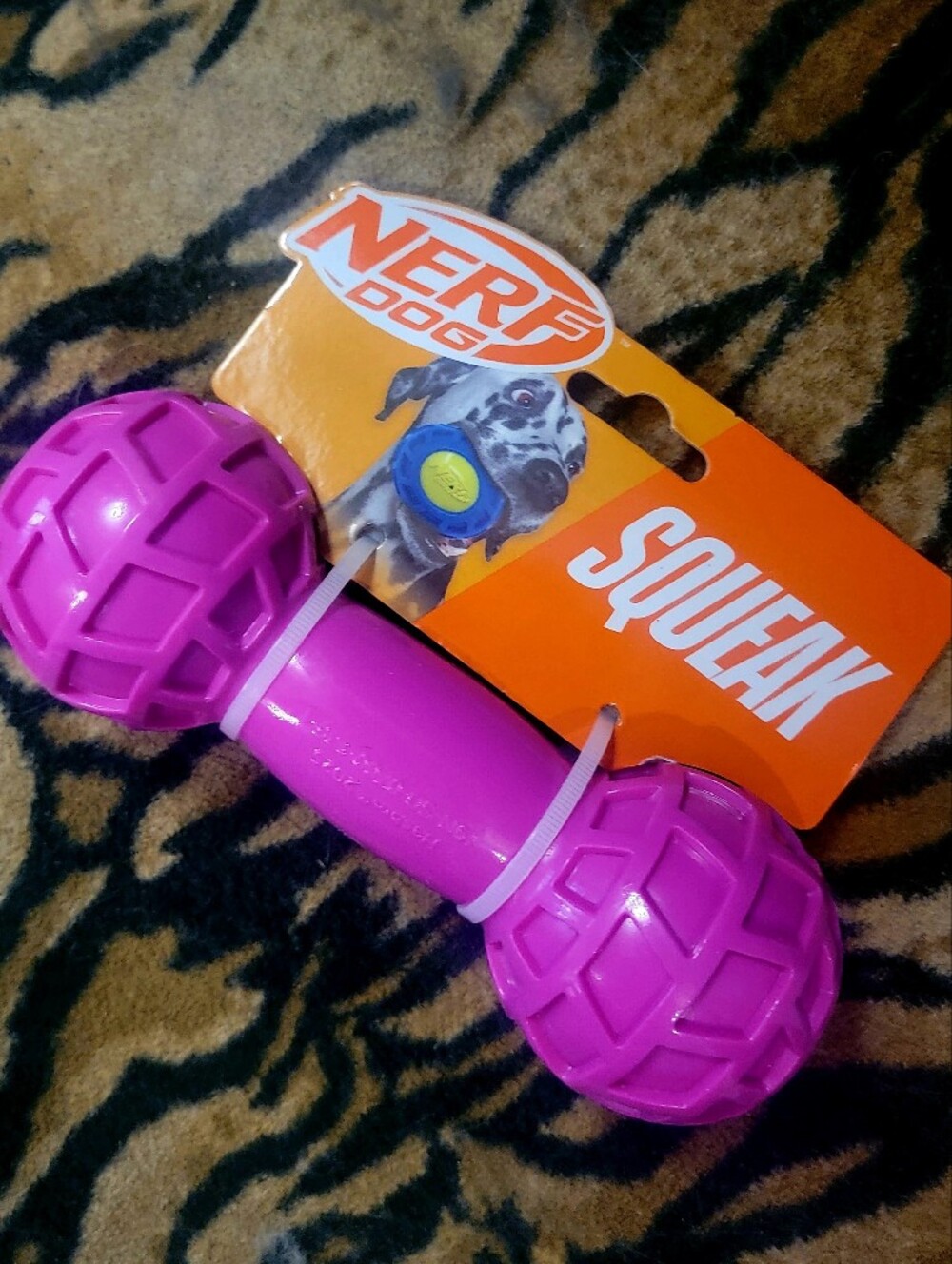 Nerf Dog Squeak Dumbell Pink W Squeak Large Ea.